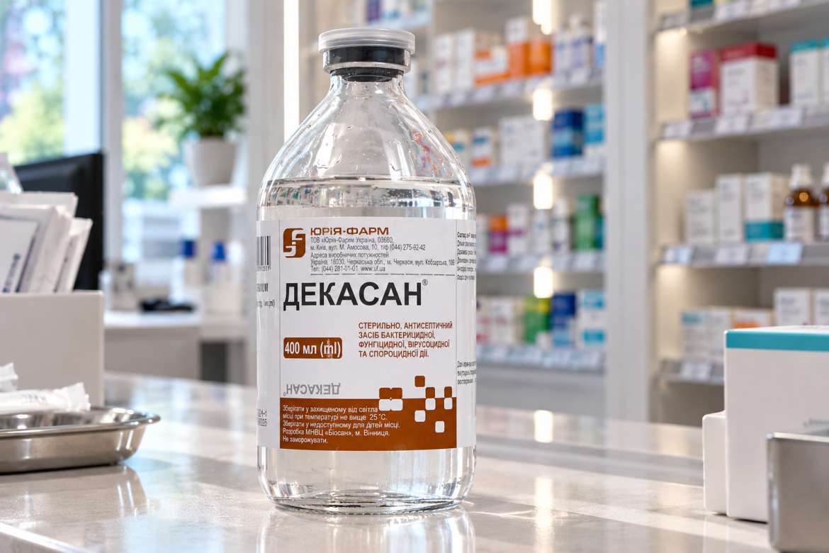Флакон Декасан у сучасній аптеці